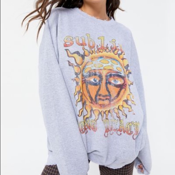 Oversized Crew Neck Sweatshirt Grey 
